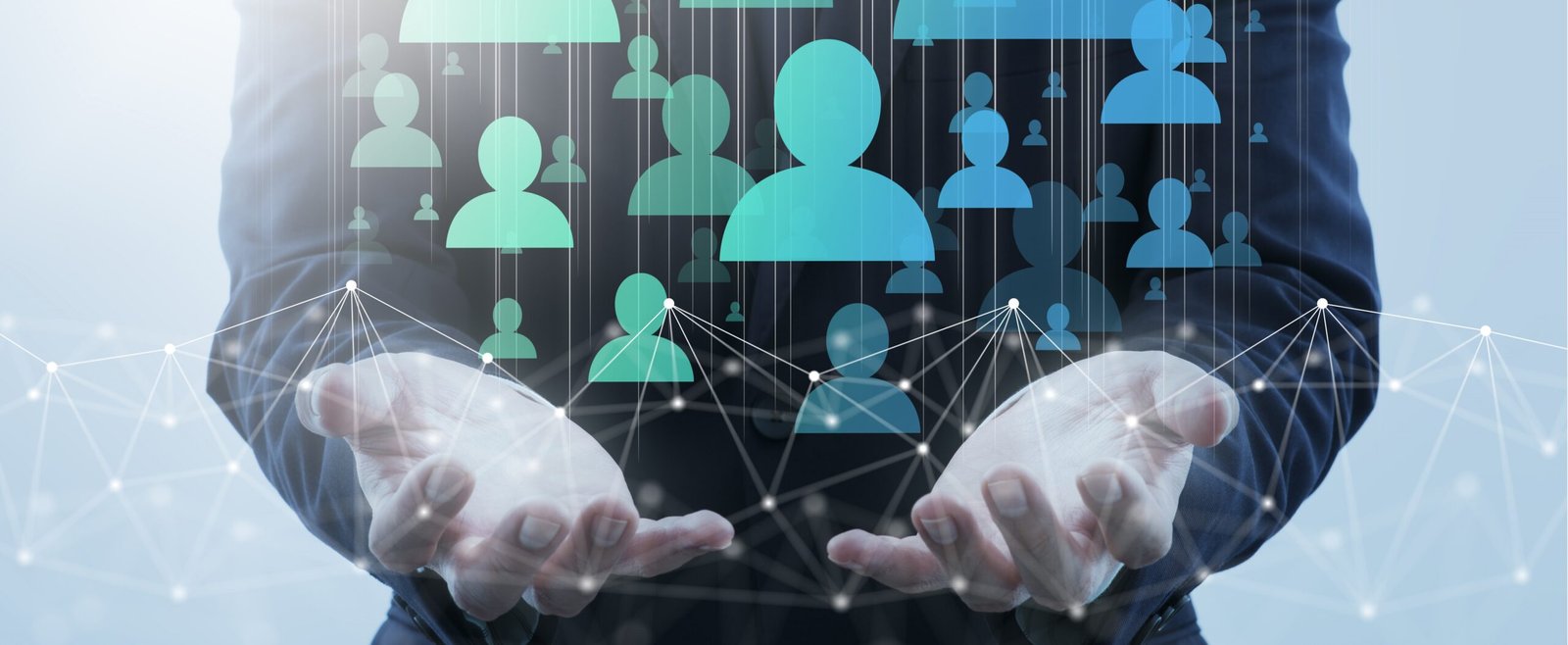 Digital marketing and customers on internet.